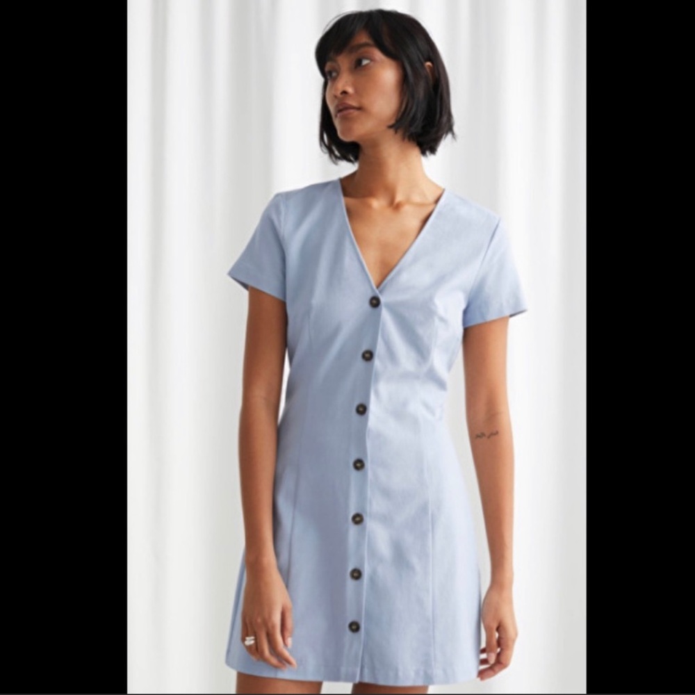 & Other Stories Blue Hourglass mini dress